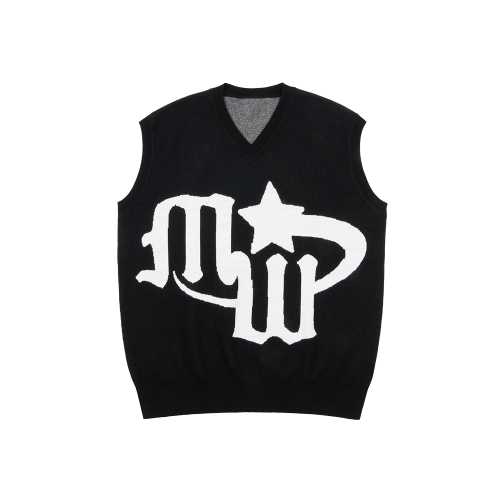 midwxst black sweater vest Front