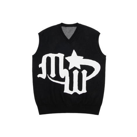 midwxst black sweater vest Front